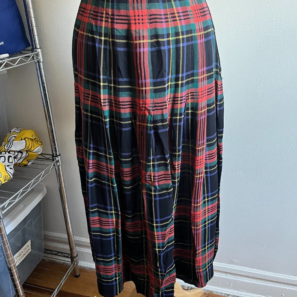 Sheer plaid midi skirt